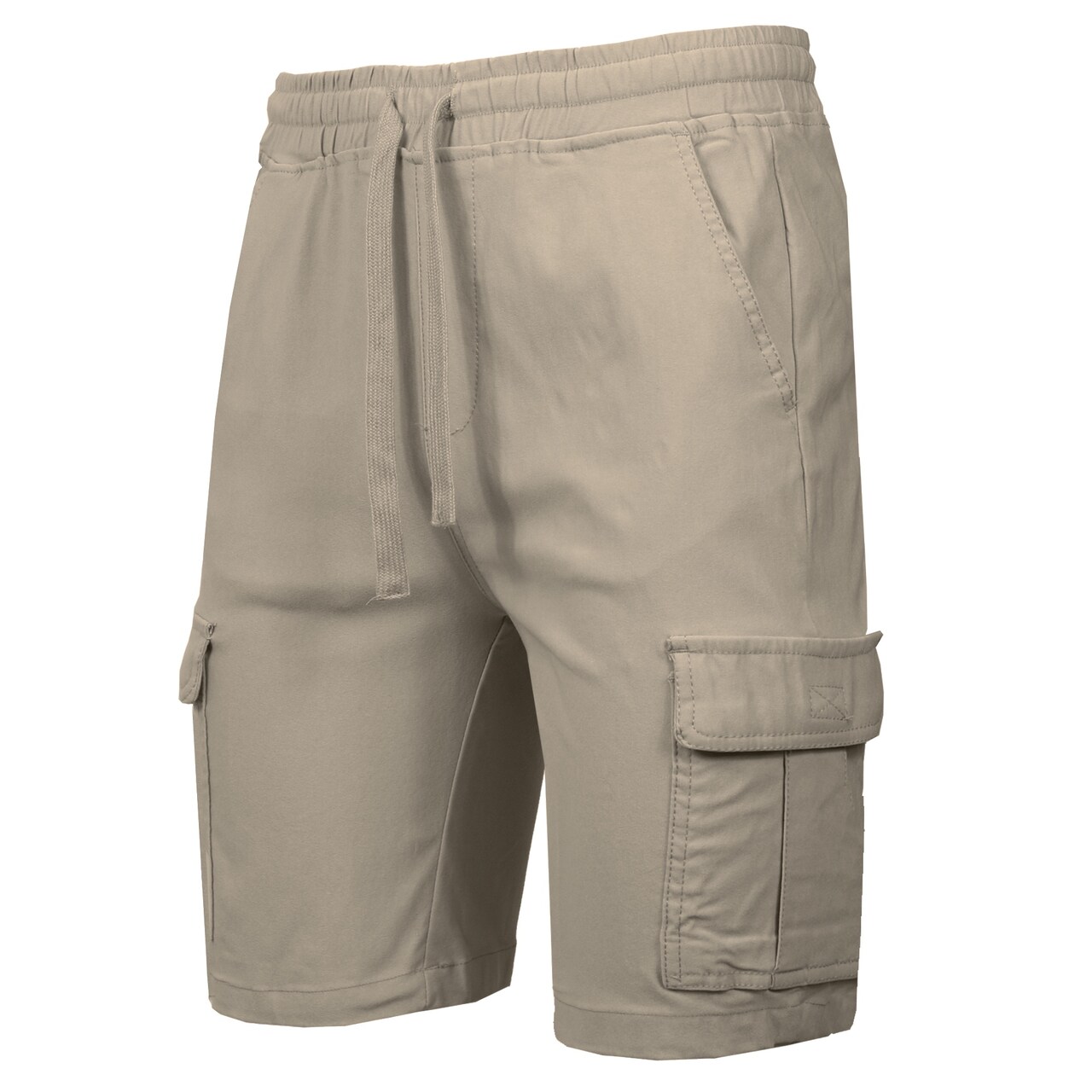 Men’s Flex Cargo Shorts with Elastic Waistband and Drawstring – Comfortable Fit with 6 Pockets and Stretch Fabric (S-2XL)